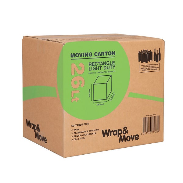 26L Rectangle Moving Box Light Duty Homebase