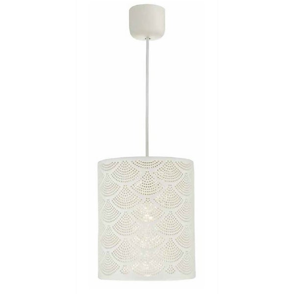 Offer Homebase Deco Porcelain Pendant Ceiling Light White