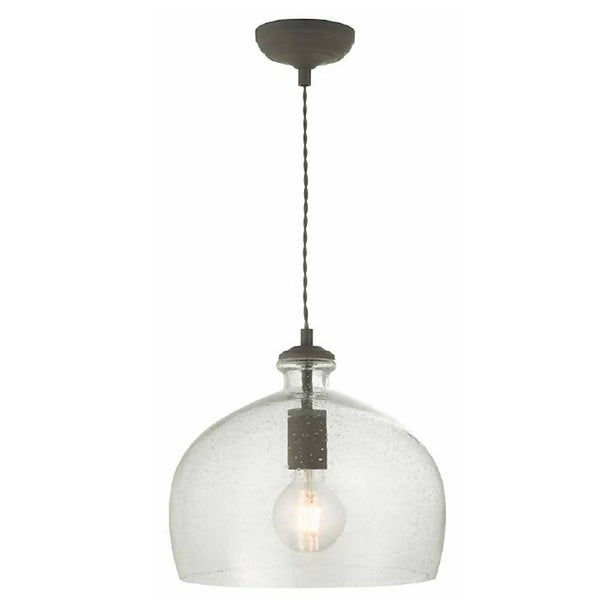 Francois Country Bubble Glass Pendant Ceiling Light Clear Homebase
