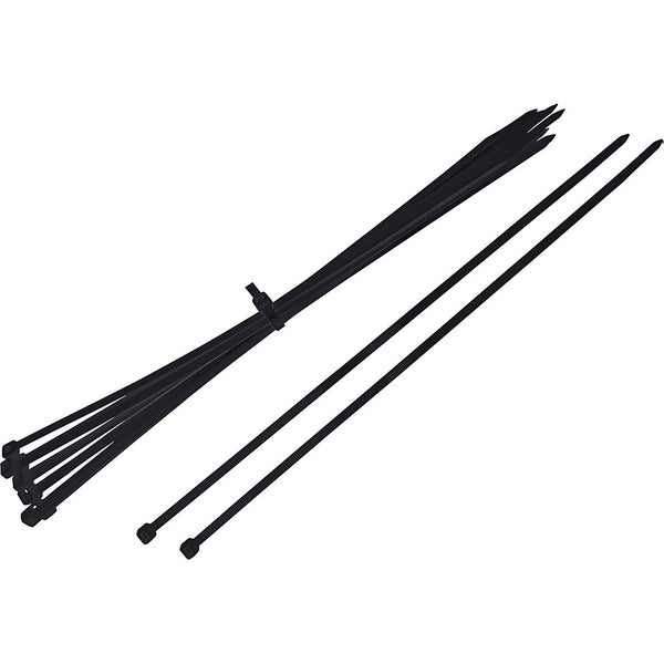 Masterplug Cable Ties 370 x 4.8mm Black 100 Pack Homebase