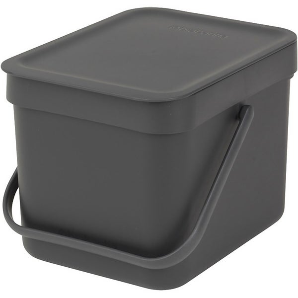 Brabantia Sort & Go Waste Bin 6L Grey Homebase