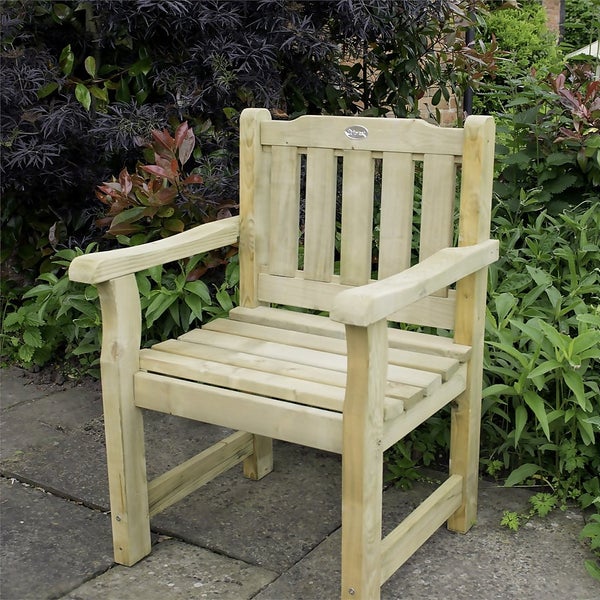 Forest Garden Rosedene Wooden Chair Homebase