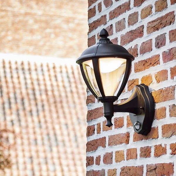 Lutec Unite LED PIR Outdoor Wall Light Black Homebase