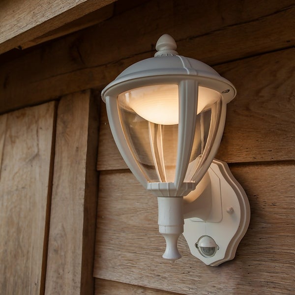 Lutec Unite LED PIR Outdoor Wall Light White Homebase
