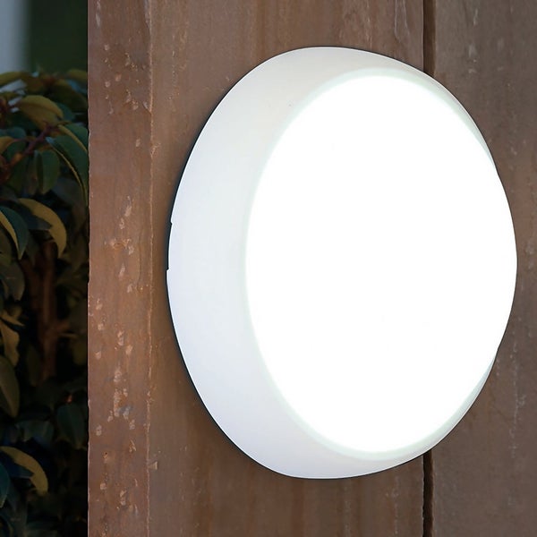 Lutec Slim Outdoor Wall Light White Homebase