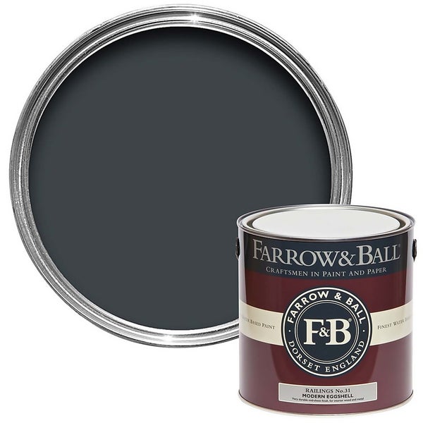 Farrow & Ball Modern Eggshell Paint Railings 2.5L Homebase