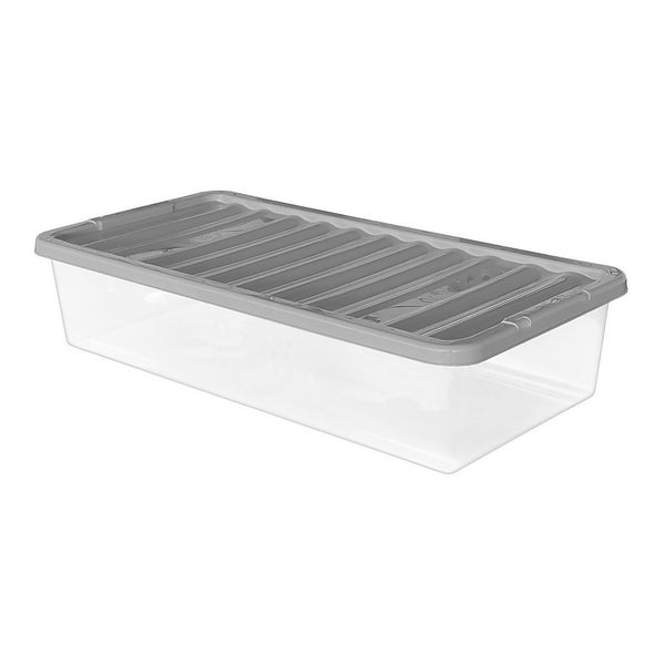 43L Storage Box with Clear Base and Lid | Homebase