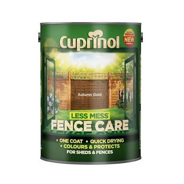 Cuprinol Less Mess Fence Care Autumn Gold 5L Homebase