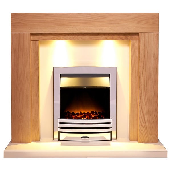 Adam Montana Fireplace Surround & Eclipse Electric Fire with Downlights