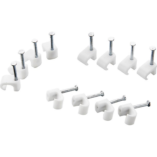 Masterplug Bell Wire Cable Clips White 100 Pack Homebase