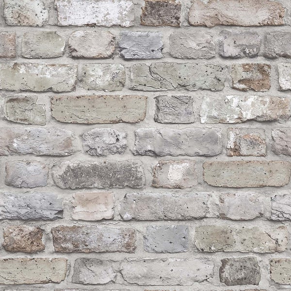 Grandeco Facade Brick Pastel Paste the Wall Wallpaper Homebase