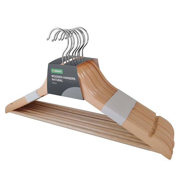 Wooden Clothes Hangers 8 pack Homebase