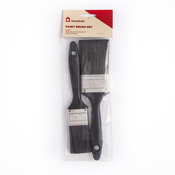 HomeBuild Pack of 2 Paint Brushes 1.5/2in Homebase