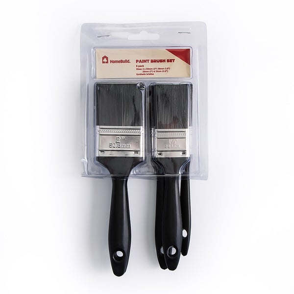 Set of 5 HomeBuild Paint Brushes 13/25/38/2x50mm Homebase