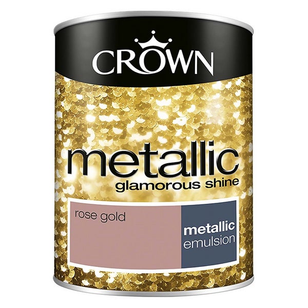 Crown Feature Wall Metallic Rose Gold Paint 1.25L Homebase