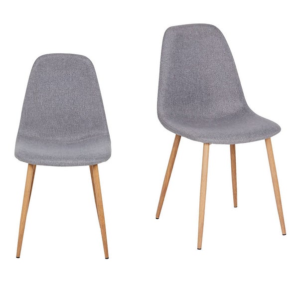 Ludlow Upholstered Dining Chair Set of 2 Grey Homebase