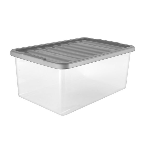 45L Storage Box with Clear Base and Lid Homebase