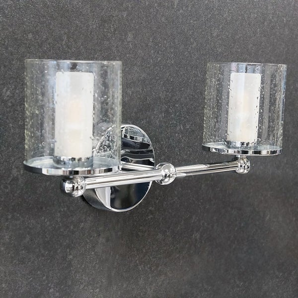 Offer Homebase Lucia Double Bathroom Wall Light Homebase