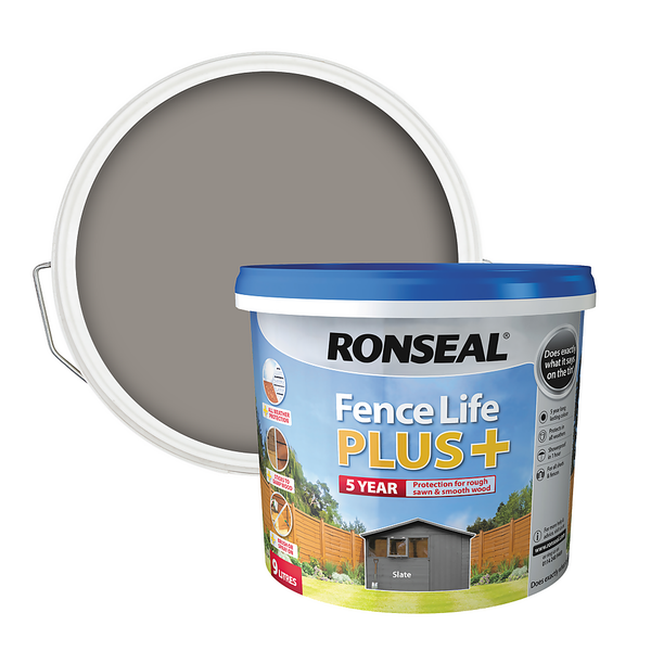 Offer Homebase Ronseal Fence Life Plus 9L Slate Homebase