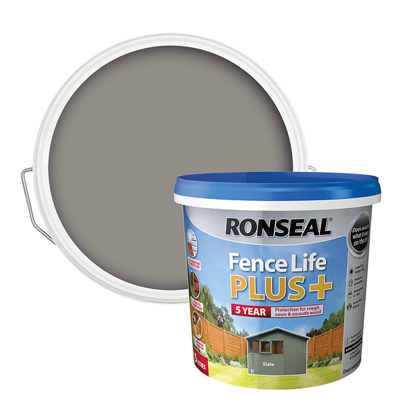 Offer Homebase Ronseal Fence Life Plus 5L Slate Homebase