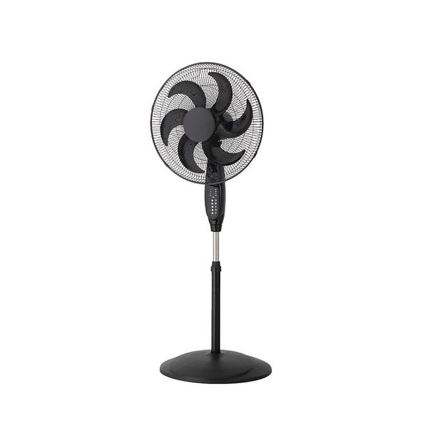 18 Inch Oscillating Pedestal Fan with Remote Control Black Homebase
