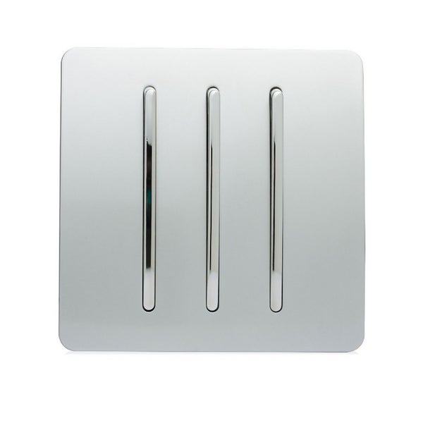 Trendi Switch 3 Gang 2 Way 10 Amp Rocker Light Switch in Screwless