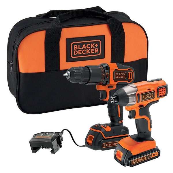 BLACK+DECKER 18V Cordless Combi Drill and Impact Driver (BCK25S2SGB