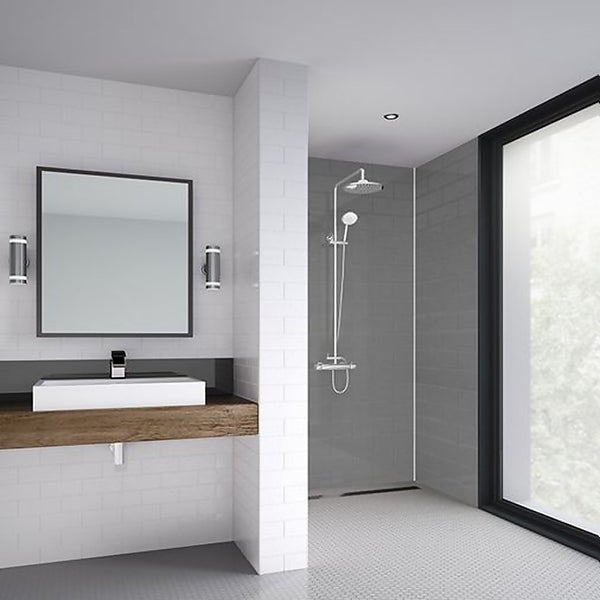 Wetwall Grey 1220mm Shower Panel Composite Homebase