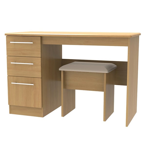 Siena Dressing Table and Stool Set Modern Oak Homebase