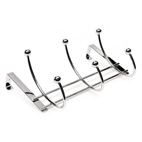 Hat and Coat Over the Door Hanger Chrome Plated 3 Hooks Homebase