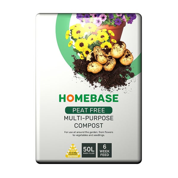 Homebase Peat Free MultiPurpose Compost 50L Homebase