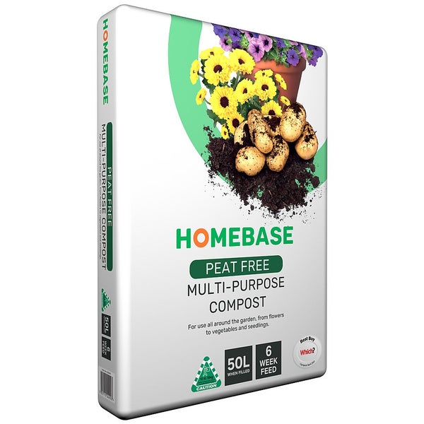 Homebase Peat Free MultiPurpose Compost 50L Homebase