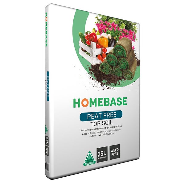 Homebase Peat Free Top Soil 25L Homebase
