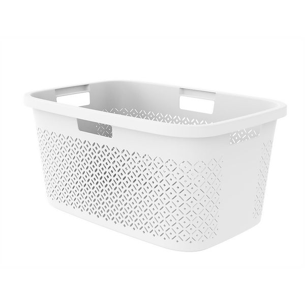 Curver Terrazzo Laundry Basket 47L White Homebase