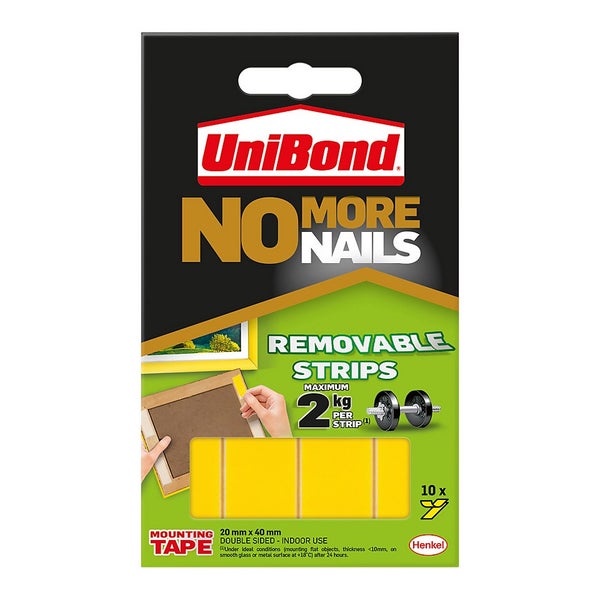 Unibond No More Nails Removable Adhesive Strips Homebase