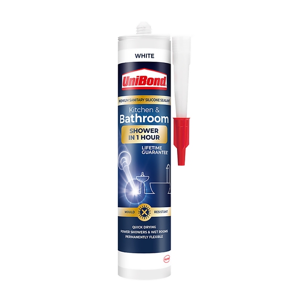 UniBond Speed Kitchen and Bathroom Sealant White Cartridge 291g