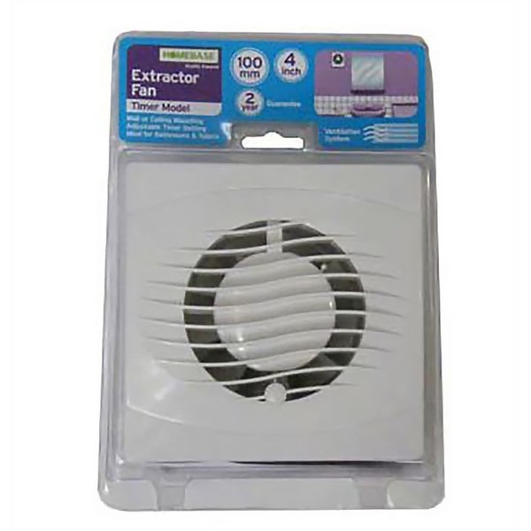 Wall and Ceiling Extractor Fan With Timer Homebase