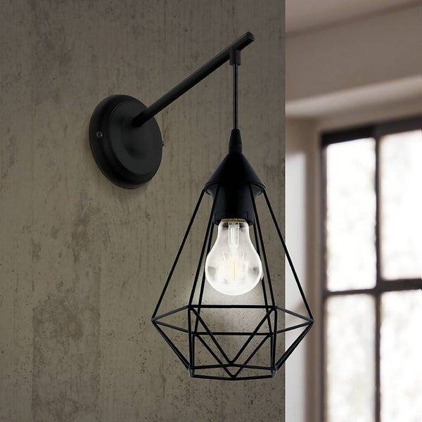 Eglo Tarbes Geometric Black Steel Wall Light Homebase