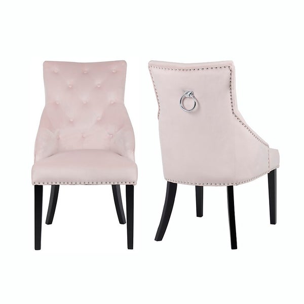 Annabelle Velvet Dining Chairs Set of 2 Pink Homebase