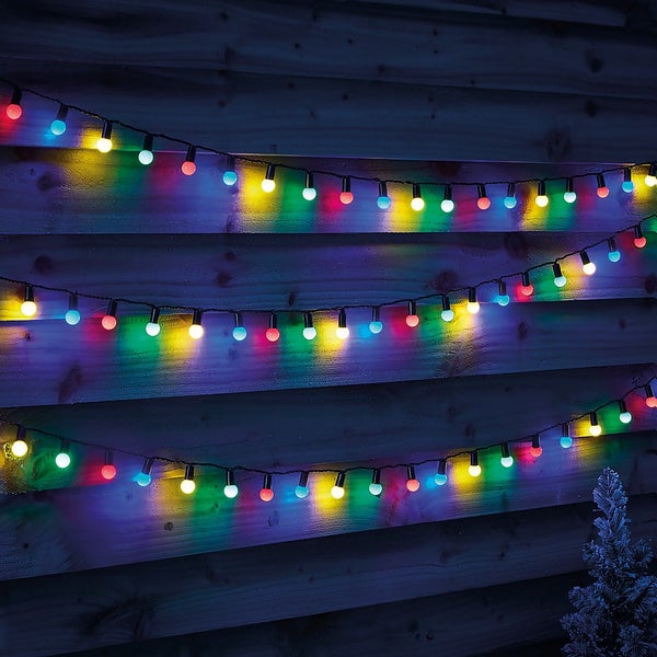 180 Berry Outdoor Christmas String Lights Multicoloured Homebase