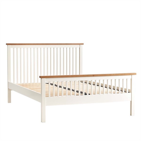 Atlanta Double Bed Frame White & Oak Homebase