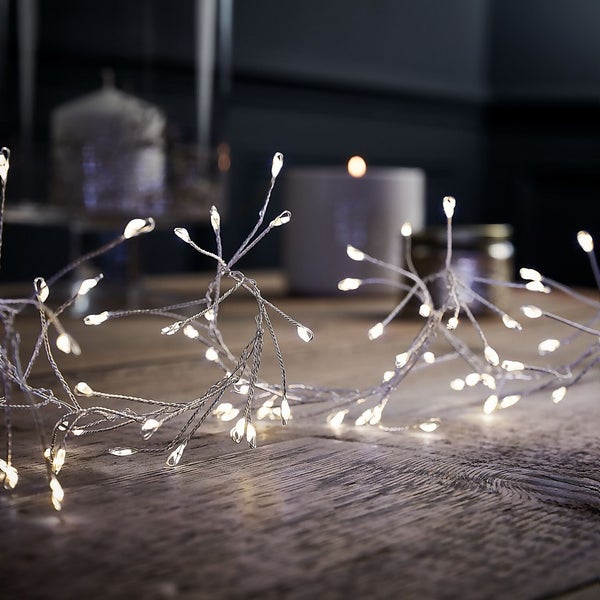 480 LED Silver Copper Wire Cluster Christmas Lights Warm White Homebase