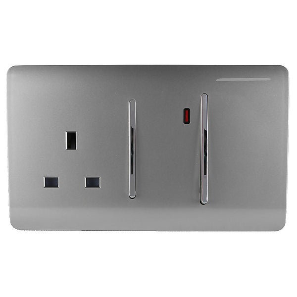 Trendi Switch 45Amp Cooker Switch and Socket in Light Grey Homebase