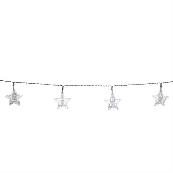 10 LED Star Clip Christmas String Lights (Battery Operated) | Homebase