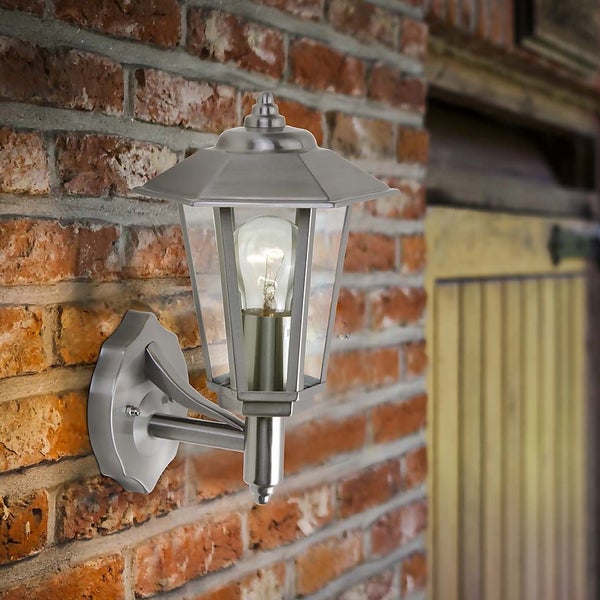 Lutec Grosvenor Stainless Steel Outdoor Wall Lantern Homebase