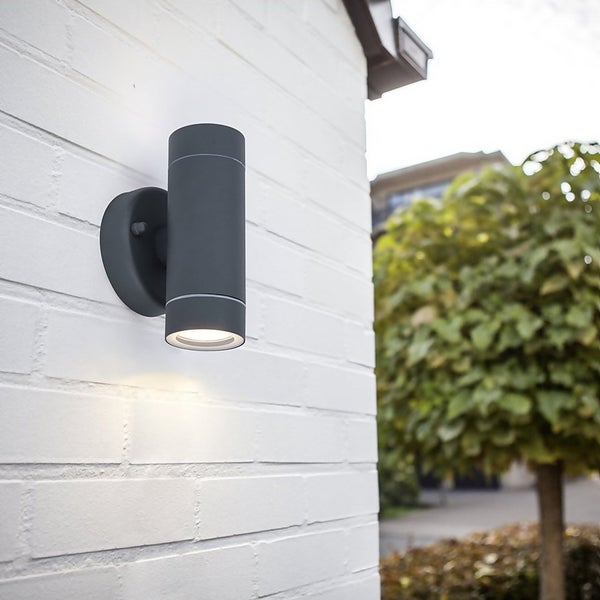 Lutec Rado Up & Down Outdoor Wall Light Graphite Homebase