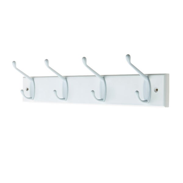 Hat and Coat Hook Rail - White | Homebase