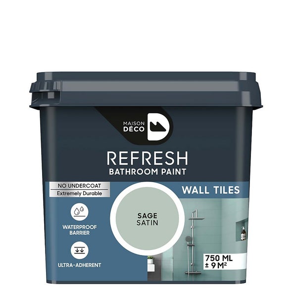 Maison Deco Refresh Bathroom Wall Tile Paint Sage 750ml Homebase