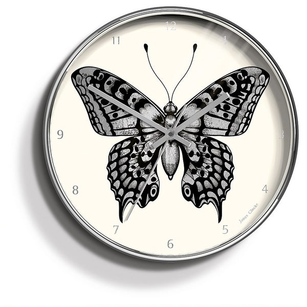 Jones Academy Butterfly Clock Chrome Homebase