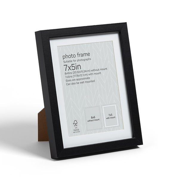 Box Photo Frame 7x5" Black Homebase